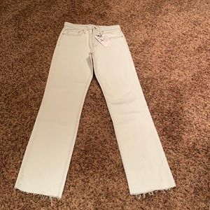 Zara straight bleached jeans